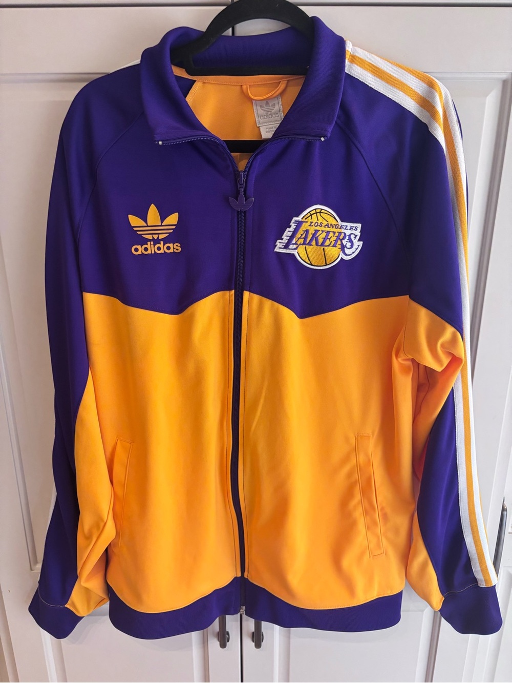 Adidas Originals Los Angeles Lakers NBA Track Jacket Purple Gold Men’s M